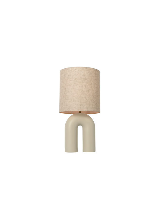 VK Lighting Fabric Table Lamp for E27 Fitting with Beige Shade and Base