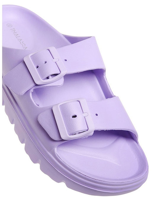Sommer Damenplattformen in Stil Pantoffeln Lila