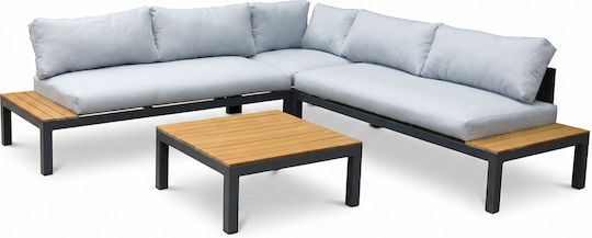 Living Room Set 4 Pieces Anthracite with Pillows Living Room Set 4 Pieces Anthracite with Pillows