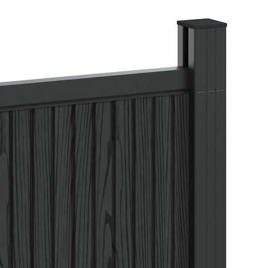 vidaXL Material Pentru Garduri De Grădină Din WPC 186.5x355cm 2 Bucăți Negre