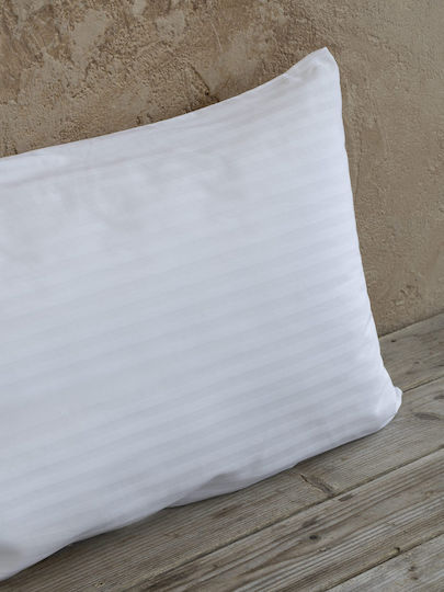 Hotel Sheet 300 Thread Count Satin Stripe 2cm 100% Cotton Pima White Single 165x280cm 100% Cotton Satin