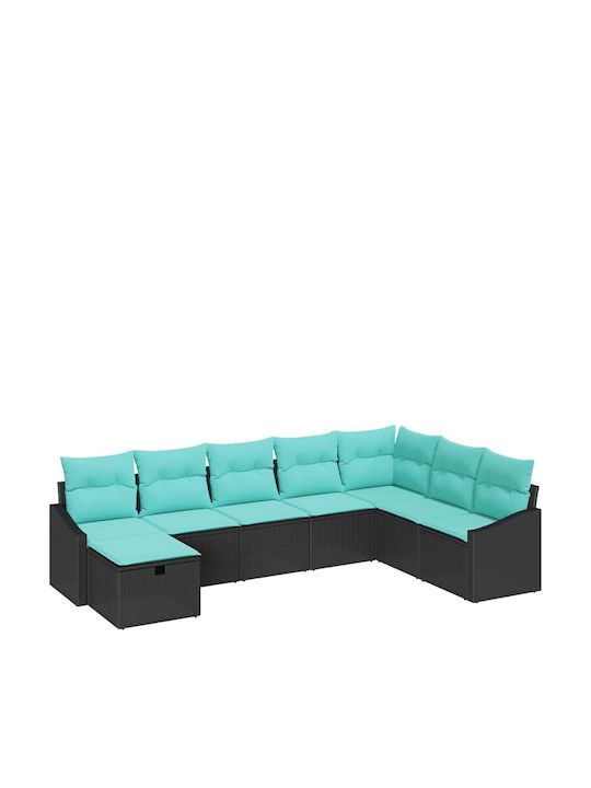 Ecksofa für den Außenbereich Rattan mit Kissen