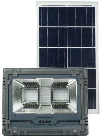 Factory Στεγανός Ηλιακός Προβολέας LED 500W Ψυχρό Λευκό με Φωτοκύτταρο και Τηλεχειριστήριο IP67