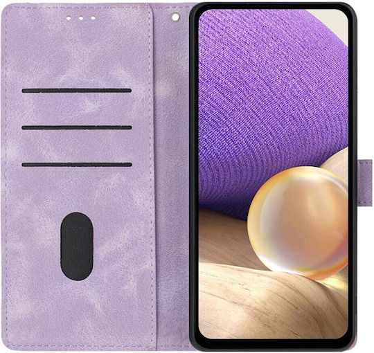 Tel1 Xiaomi Redmi A5 4G Lace Triangles Embossed Handyhülle Buch Lila