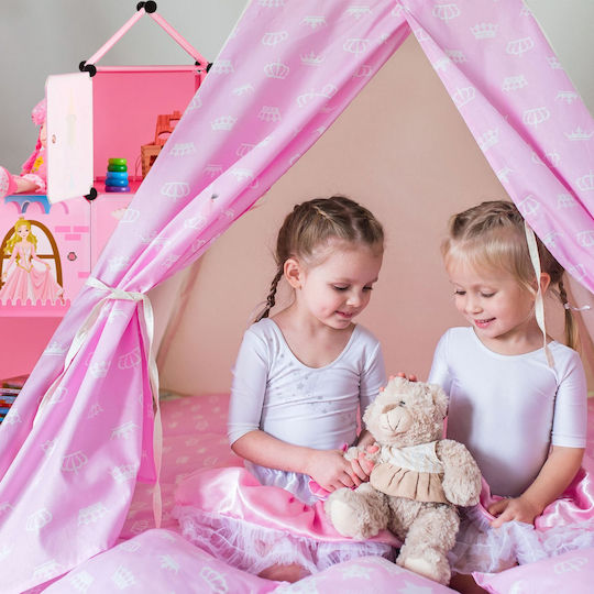 Relaxdays Sistem De Depozitare Jucării Din Plastic Roz 110x37x128cm