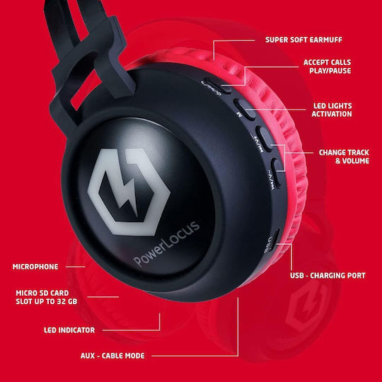 PowerLocus Buddy Căști Audio Wireless Bluetooth De Copii Over Ear Negru