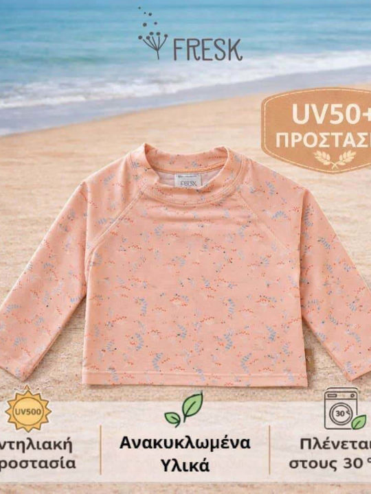 Fresk Kids Swimwear Rashguard With Long Sleeve Pink