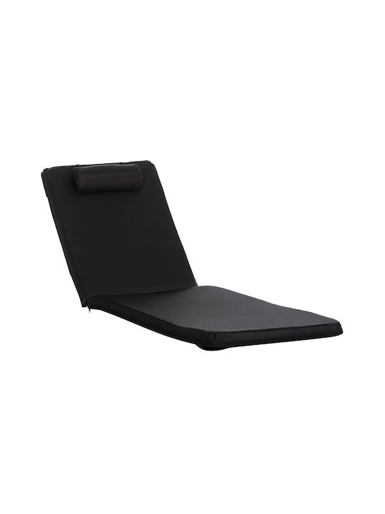 Black Sunbed Cushion with Backrest