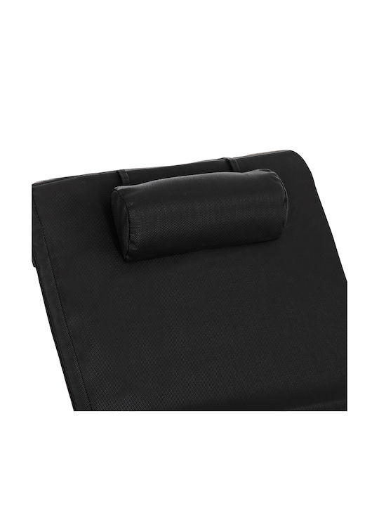 Black Sunbed Cushion with Backrest