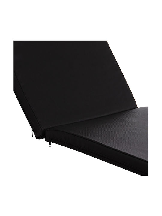 Black Sunbed Cushion with Backrest