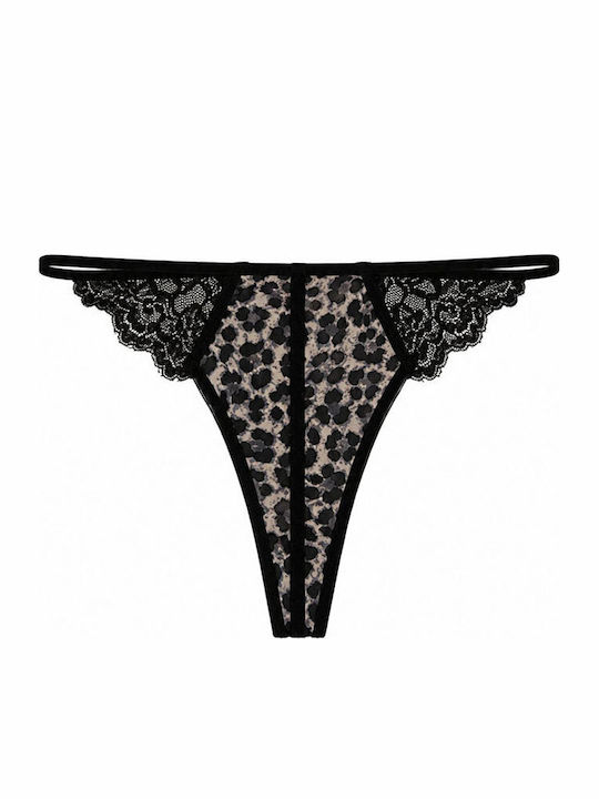 Women's String With Black Lace