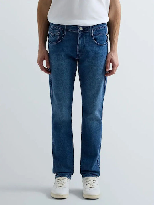 Anbass Men's Elastic Jeans Pants with Skinny Fit Blue