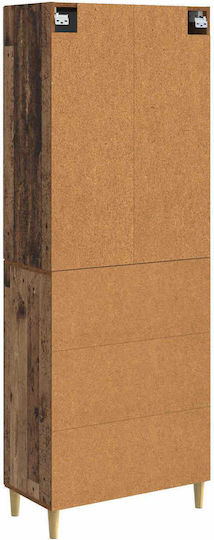 Living Room Cabinet Made of Particle Board Vintage Wood 66x34.5x90cm