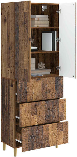 Living Room Cabinet Made of Particle Board Vintage Wood 66x34.5x90cm