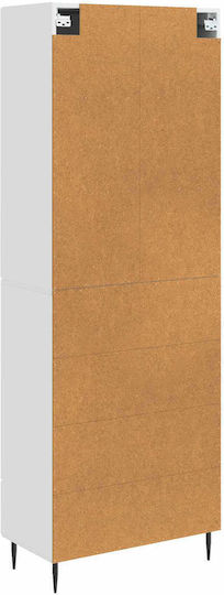 Wall Living Room Cabinet Made of Particle Board White 66x34.5x90cm
