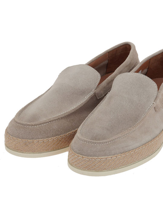 Suede Men's Loafers in Beige Colour