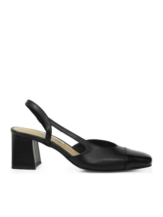 Leather Heels With Medium Heel Black