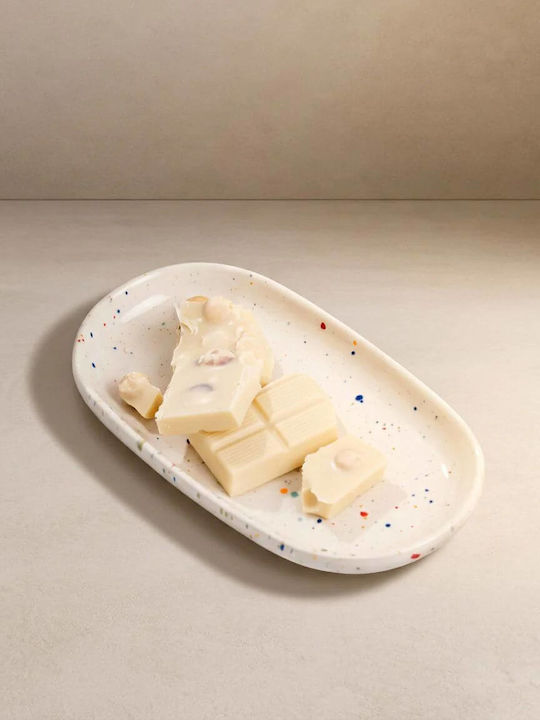 Egg Back Home Decorative Ceramic Oval Tray 18x9.5x2cm 6 Pieces
