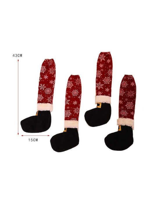 Alista Home Set Husă Pentru Scaun De Crăciun Din Material Textil Roșii 43x15cm 4 Bucăți