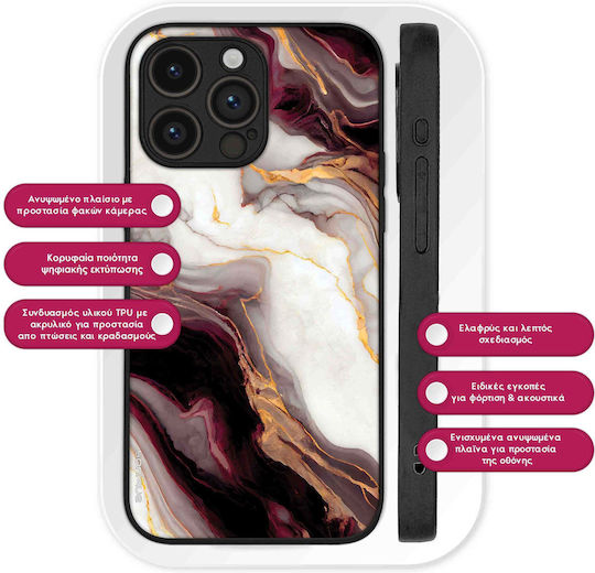 Sonique Marble Series Case Motorola Edge 60 Neo 5g Burgundy