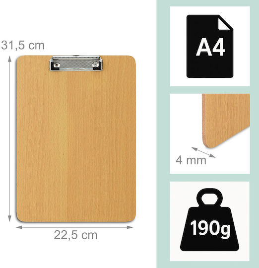 Set 6 Clipboard-uri Din Lemn Relaxdays Maro Deschis 31.5x0.5x22.5 Cm