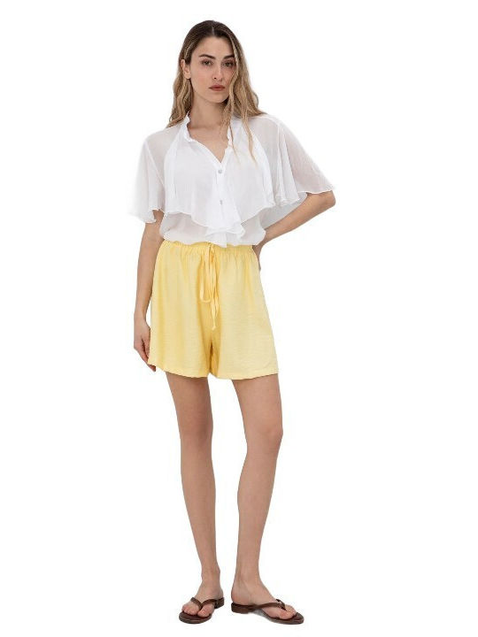 Long Sleeve Women's Silky Shirt White