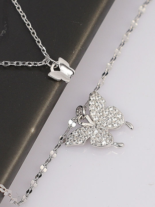By Queen with design Butterfly from Silver with Zircon