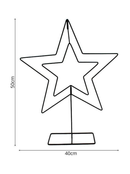 Mica Christmas Decorative Star Metal Black 40x10x50cm