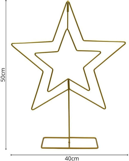 Mica Christmas Decorative Star Metal Gold 40x10x50cm