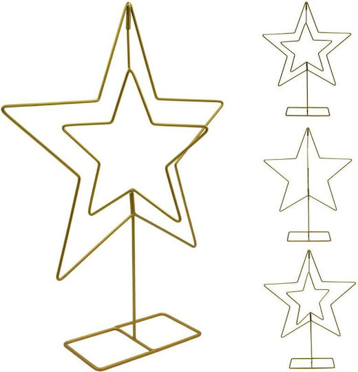 Mica Christmas Decorative Star Metal Gold 40x10x50cm