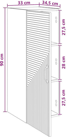 Γκρι 33x34.5x90εκ.