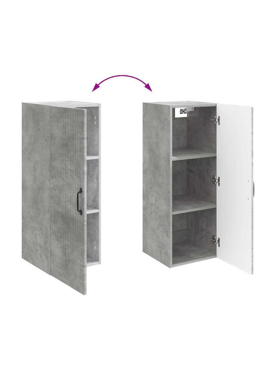 Wall Gray Kitchen Cabinet 33x34.5x90cm