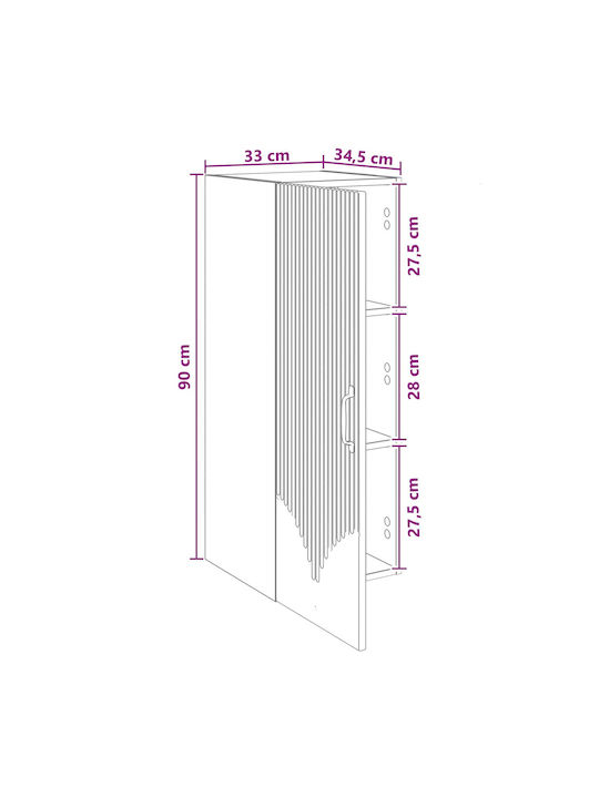 Dulap Suspendat Negru 33x34.5x90 cm