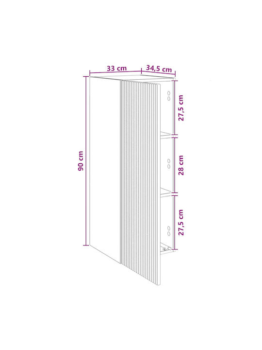 Dulap Suspendat Negru 33x34.5x90 cm