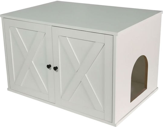 Relaxdays Toaletă Pentru Pisici Albă M50 x L53cm