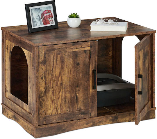 Relaxdays Toaletă Pentru Pisici Maro M50 x L75.5 x Î50cm