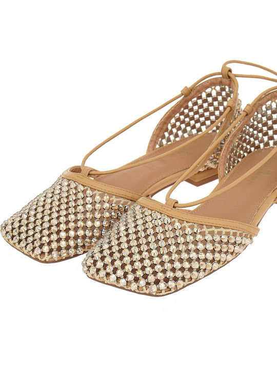 Women's Ballerina Shoes In Gold Colour
