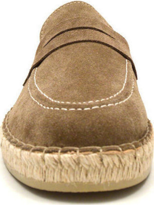 Suede Herren Espadrilles in Beige Farbe
