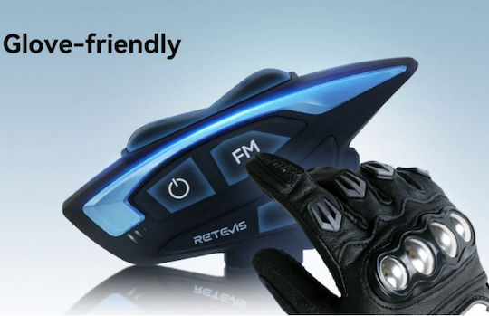 Retevis EZTalk 3A Single Motorcycle Communication System for Helmet with Bluetooth