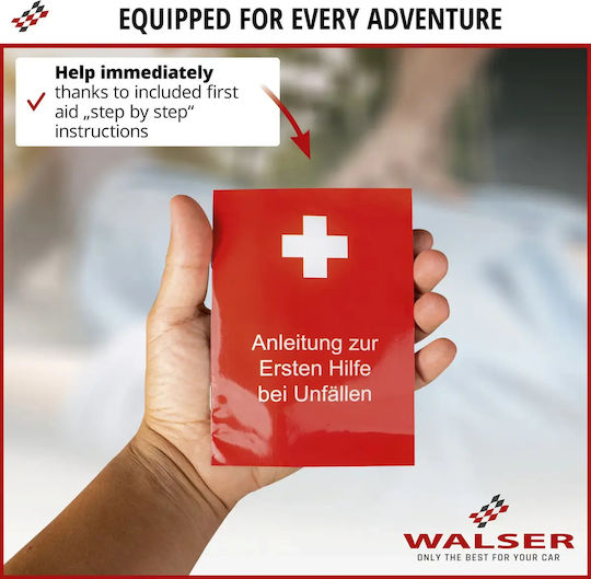 Walser 44296 Car Safety Kit KTEO Set 3 Pieces Zipper Case Triangle First Aid Kit Vest