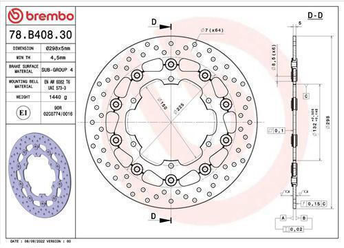 Brembo Δισκόπλακα Μπροστά