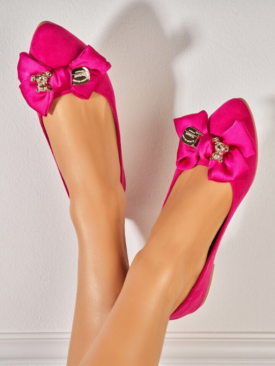 Balerini De Damă Din Catifea În Culoare Fuchsia