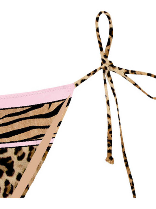Bikini Slip με Κορδονάκια Animal