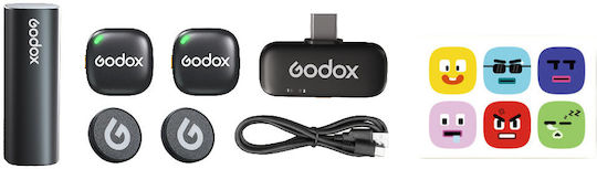 Godox C01 Kit 2 Μικρόφωνο με USB Type-C Πέτου για Κινητό