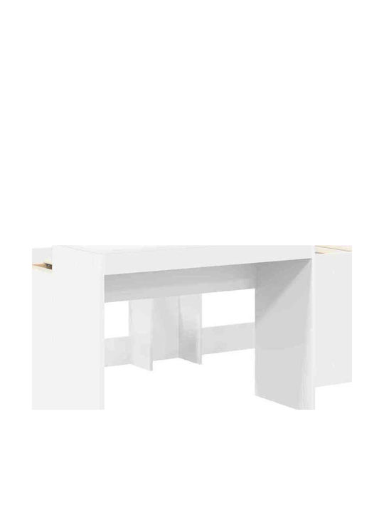 Kids Bed Loft Bed Single with Desk White