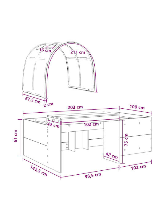 Kids Bed Loft Bed Single with Desk White