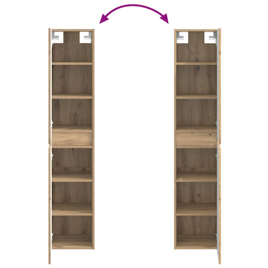 vidaXL Bathroom Cabinet 33x34.5x160cm Oak