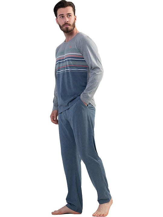 Vienetta Secret Men's Winter Pajamas Set Melange