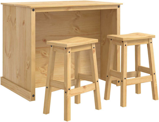 Kitchen Table with 2 Chairs 112x77cm