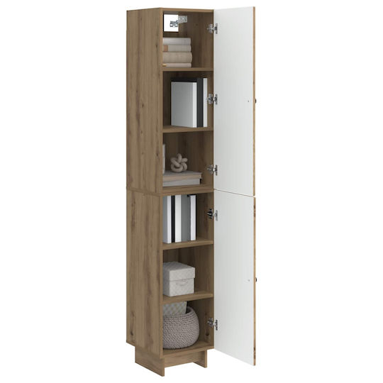 vidaXL Bathroom Floor Column Cabinet L34.5xW33xH90cm Oak